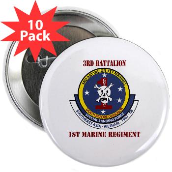 3B1M - M01 - 01 - 3rd Battalion - 1st Marines with Text - 2.25" Button (10 pack)